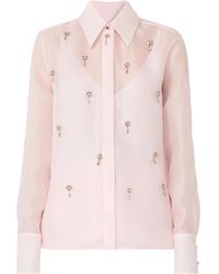 Max Mara - Crystal-Embellished Button Shirt - Lyst