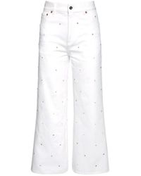 Valentino - High Rise Denim Wide Jeans - Lyst