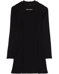 Palm Angels - Logo Embroidered Crewneck Mini Dress - Lyst