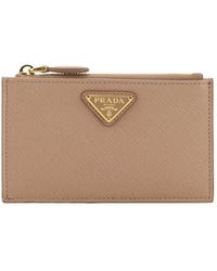 Prada - Saffiano Zipped Cardholder - Lyst