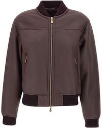 Eleventy - Zip-Up Sheepskin Bomber Jacket - Lyst