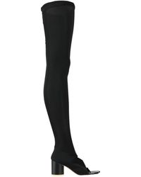 MM6 by Maison Margiela - Solid Color Leather High Boots - Lyst