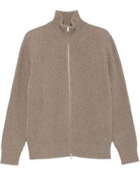 MM6 by Maison Margiela - Ribbed-Knit Zip-Up Sweater - Lyst