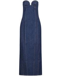 Magda Butrym - Seam Detailed Denim Midi Dress - Lyst