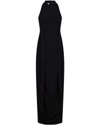 Givenchy - Draped Crepe Halter Neck Gown - Lyst