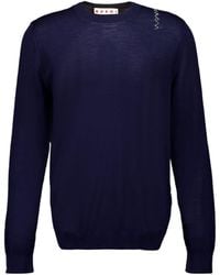 Marni - Logo Embroidered Knit Sweater - Lyst