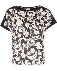 Liu Jo - Printed Shoulder-Button T-Shirt - Lyst
