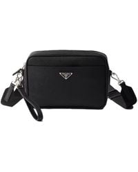 Prada - Triangle-Logo Zipped Shoulder Bag - Lyst