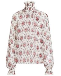 Dolce & Gabbana - Shirred Floral Print Top - Lyst
