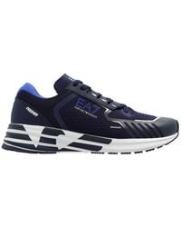 EA7 - Logo-Print Mesh-Panelling Sneakers - Lyst