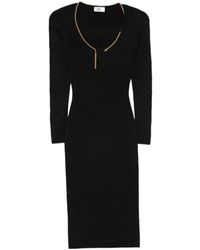 Elisabetta Franchi - Chain-Detail Tassel Midi Dress - Lyst