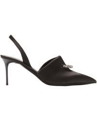 Balmain - Piercing Detailed Satin Slingback Pumps - Lyst
