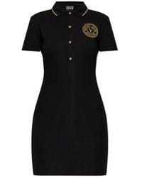 Versace Jeans Couture - Couture Logo Embroidered Polo Dress - Lyst