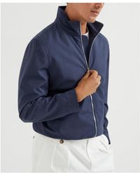 Brunello Cucinelli - Zipped Bomber Jacket - Lyst