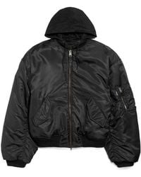 Balenciaga - Oversized Hooded Bomber Jacket - Lyst