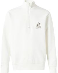 ARMANI EXCHANGE - Logo-Embroidered Quarter-Zip Sweater - Lyst