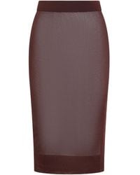 Saint Laurent - High Waist Knitted Pencil Skirt - Lyst