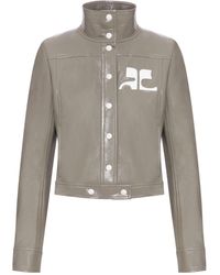 Courreges - Courrèges Vinyl Collared Button-Up Jacket - Lyst