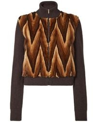 Fendi - Chevron Mink And Cashmere Bomber Jacket - Lyst