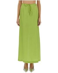 Alysi - Slit-Detailed Drawstring Maxi Skirt - Lyst