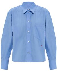 Victoria Beckham - Logo Embroidered Long-Sleeved Shirt - Lyst