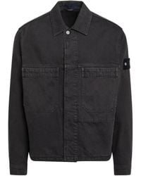 Stone Island - Logo Patch Long Sleeved Jacket - Lyst