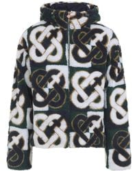 CASABLANCA - Monogram Hooded Fleece Jacket - Lyst