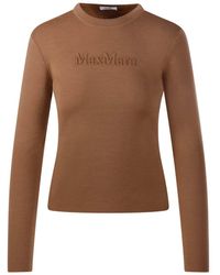 Max Mara - Manto Logo Embossed Crewneck Jumper - Lyst