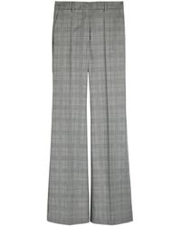 Sportmax - Checked Flared-Leg Wool Trousers - Lyst