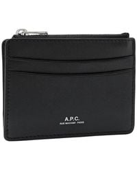 A.P.C. - Logo Printed Zipped Card Case - Lyst