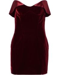 Mugler - Velvet Trim Mini Dress - Lyst