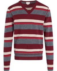 DIESEL - Striped V-Neck Jumper - Lyst