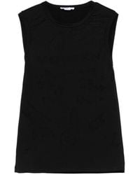 McQueen - Logo Detailed Mesh Tank Top - Lyst