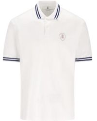 Brunello Cucinelli - Logo Printed Short-Sleeved Polo Shirt - Lyst