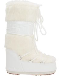 Moon Boot - Logo Printed Lace-Up Snow Boots - Lyst
