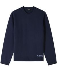 A.P.C. - Edward Logo Intarsia-Knit Crewneck Jumper - Lyst