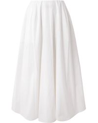 Carven - Gathered Cotton-Poplin Midi Skirt - Lyst