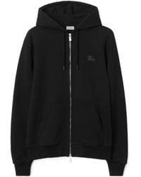 Burberry - Ekd Motif Zip-Up Drawstring Hoodie - Lyst