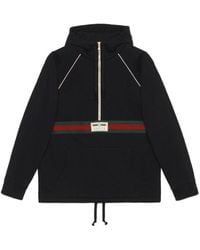 Gucci - Cotton Jersey Sweatshirt With Web, Ready-To-Wear - Lyst