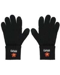 KENZO - 'Boke Flower Crest' Wool Gloves - Lyst