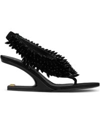 Balmain - No Wedge Beaded Sandals - Lyst