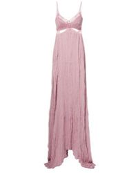 Blumarine - Lace-Trimmed Plisse Georgette Gown - Lyst