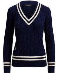 Ralph Lauren - V-Neck Knit Sweater - Lyst