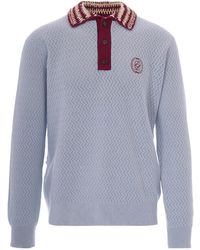 Drole de Monsieur - Drôle De Monsieur Logo Embroidered Polo Shirt - Lyst