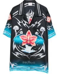 CASABLANCA - Orchid-Print Silk Shirt - Lyst