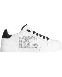 Dolce & Gabbana - Portofino Leather Low-Top Sneakers - Lyst