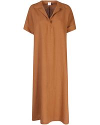 Eleventy - Short Sleeved V-Neck Dress - Lyst