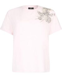 Liu Jo - Embellished Crewnewck T-Shirt - Lyst