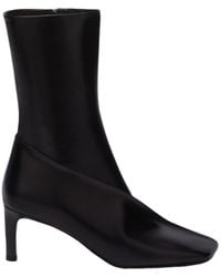 Jil Sander - Square Toe Leather Boots - Lyst