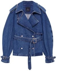 Anine Bing - Belted Double-Breasted Denim Jacket - Lyst